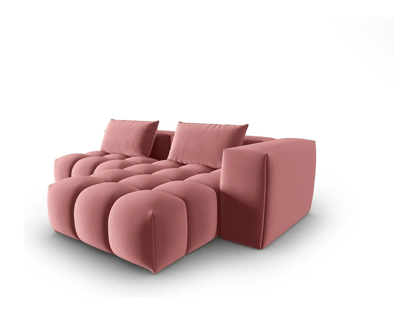 CXL by Christian Lacroix - Sofá modular de canto direito "Lorella" 3 lugares em veludo salmão - 205x145x70cm