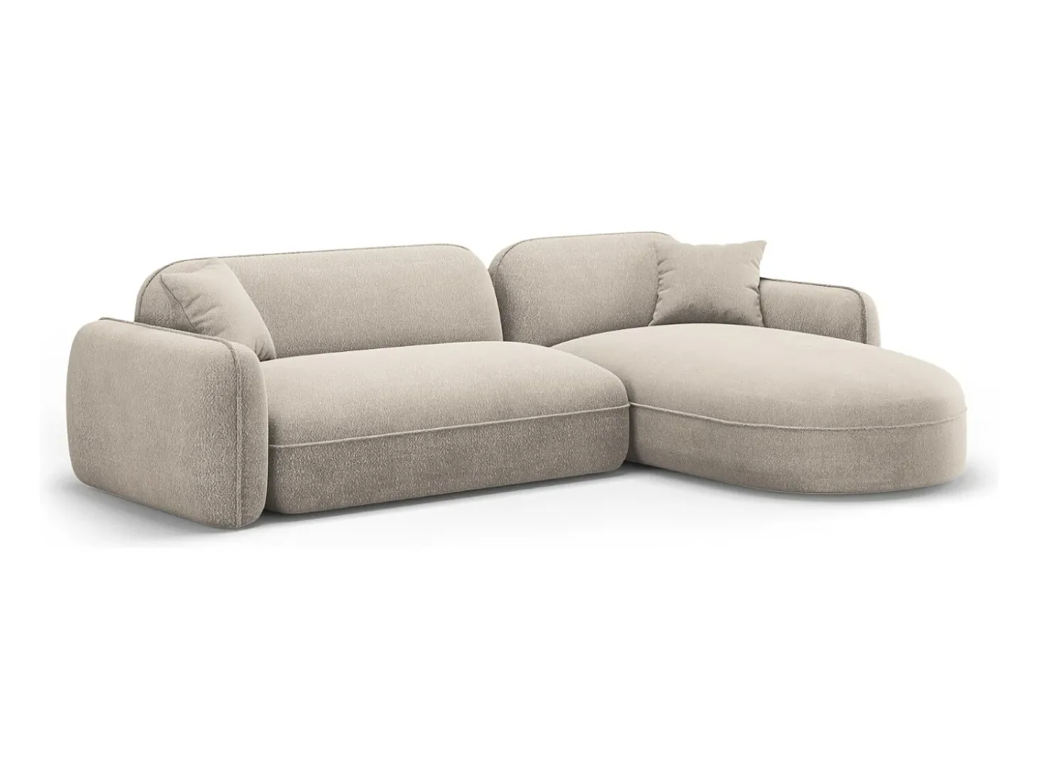 CXL by Christian Lacroix - Sofá modular de canto direito "Lucien" 4 lugares em veludo bege escuro - 275x165x70cm
