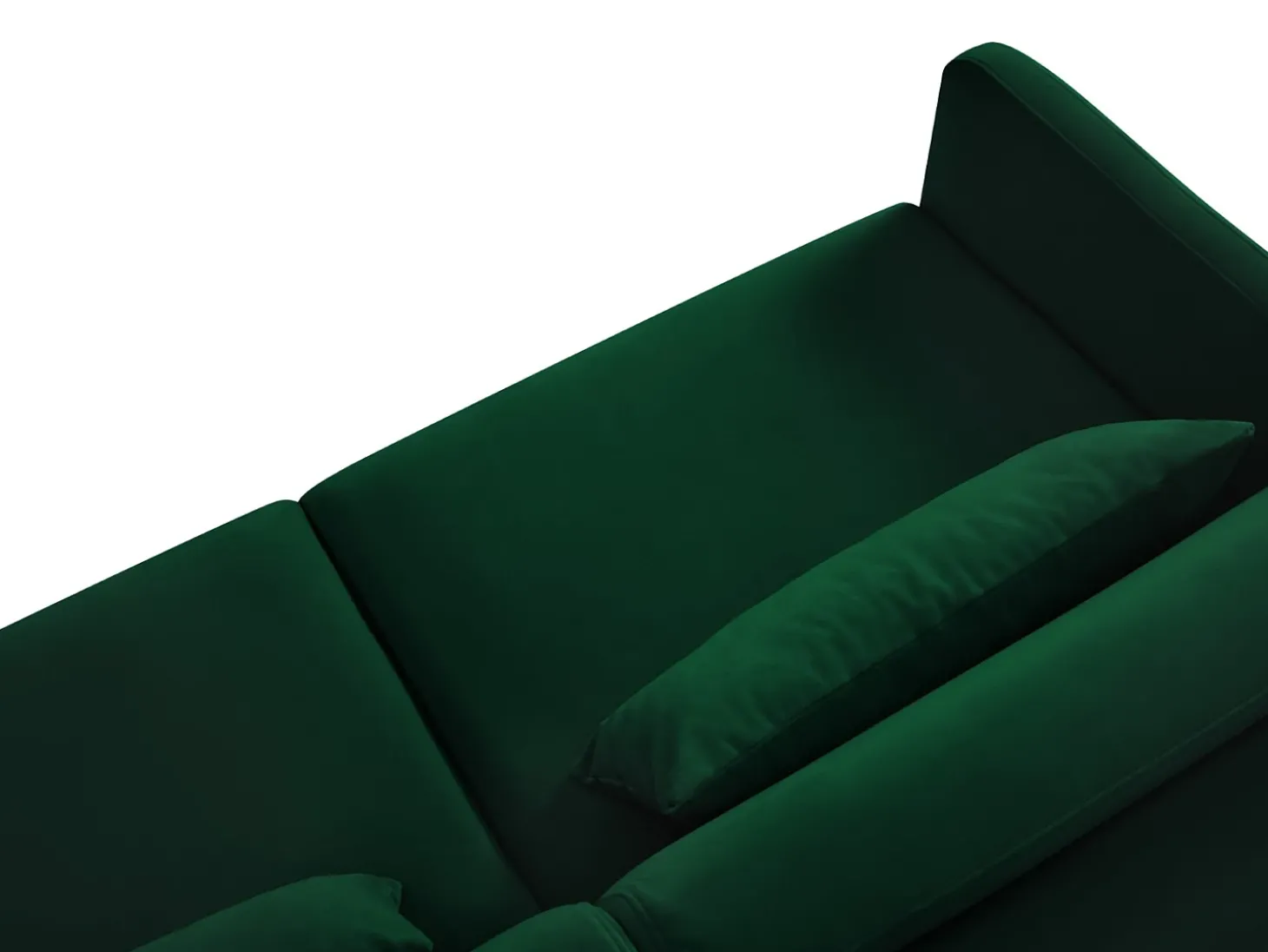 CXL by Christian Lacroix - Sofá-cama de canto direito "Yanis" 4 lugares em veludo verde garrafa - 260x170x80cm