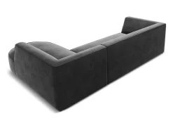 CXL by Christian Lacroix - Sofá de canto direito "Charles" 4 lugares em veludo cinza escuro - 273x180x69cm