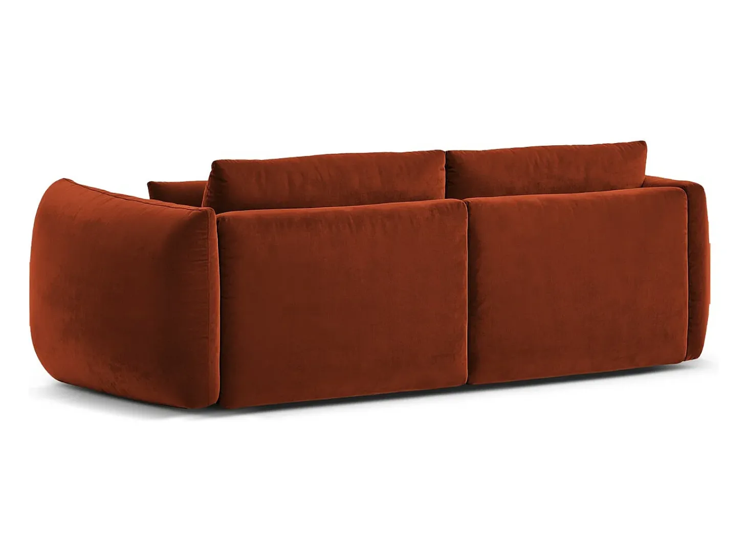 CXL by Christian Lacroix - Sofá modular "Maurie" 3 lugares em veludo castanho-avermelhado - 224x107x90cm
