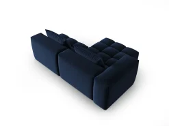 CXL by Christian Lacroix - Sofá modular de canto esquerdo "Lorella" 3 lugares em veludo azul real - 205x145x70cm