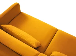 CXL by Christian Lacroix - Sofá de canto convertível à esquerda "Yanis" 4 lugares em veludo amarelo - 260x170x80cm