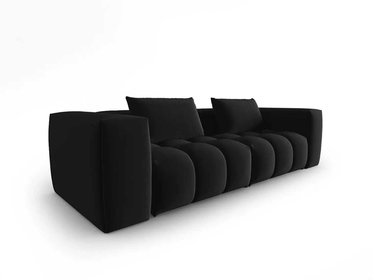 CXL by Christian Lacroix - Sofá modular "Lorella" 3 lugares em veludo preto - 230x85x70cm