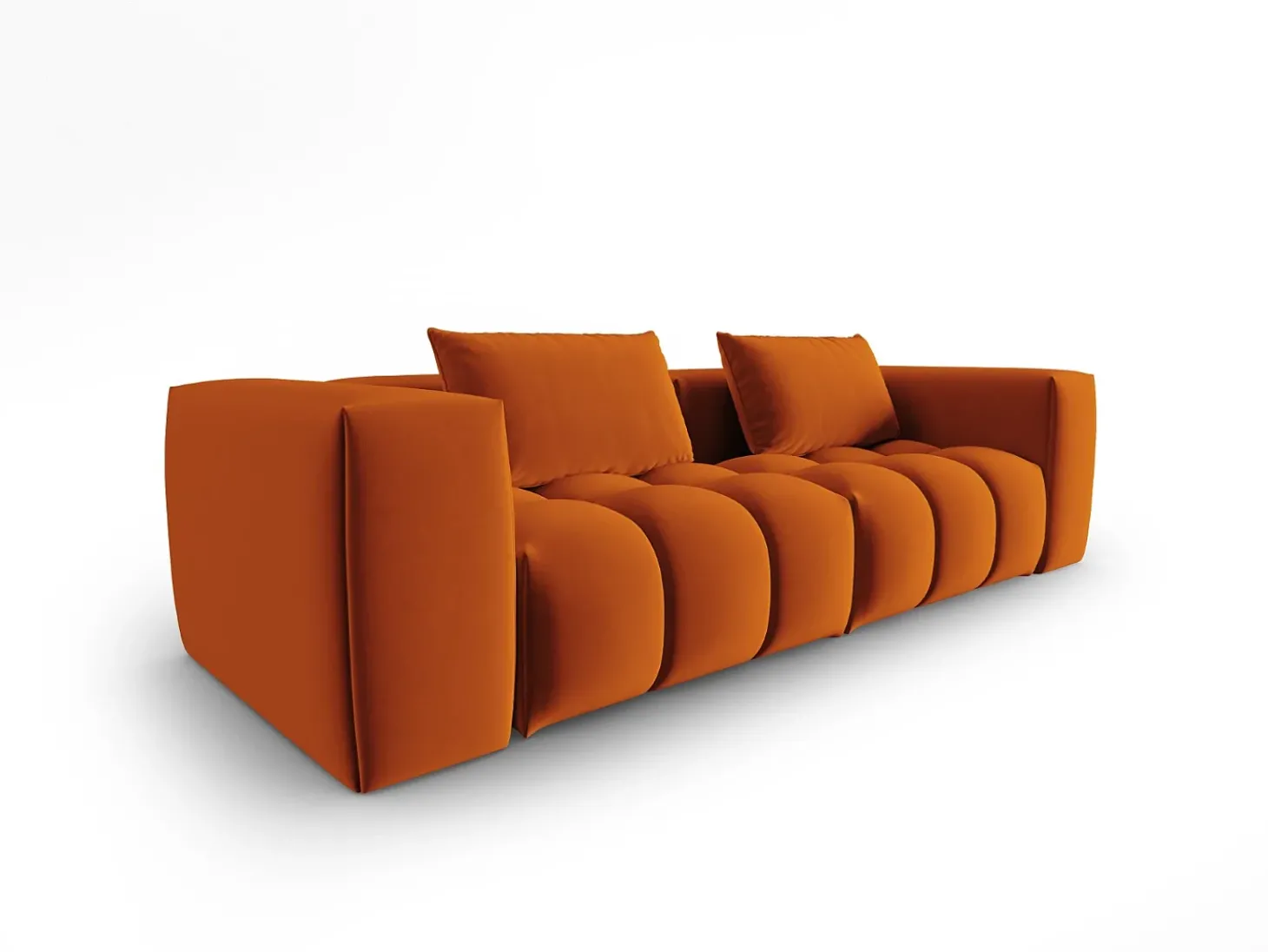 CXL by Christian Lacroix - Sofá modular "Lorella" 3 lugares em veludo terracota - 230x85x70cm