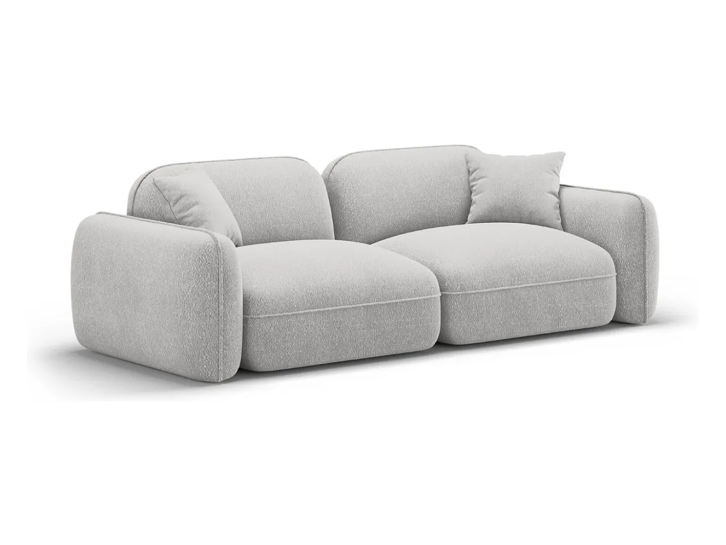 CXL by Christian Lacroix - Sofá modular "Lucien" 3 lugares em veludo cinza claro - 230x90x70cm