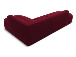 CXL by Christian Lacroix - Sofá de canto direito "Charles" 4 lugares em veludo vermelho - 273x180x69cm