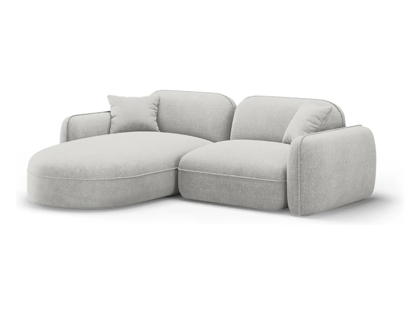 CXL by Christian Lacroix - Sofá modular de canto esquerdo "Lucien" 3 lugares em veludo cinza claro - 230x165x70cm