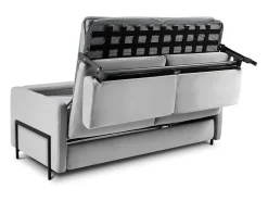 CXL by Christian Lacroix - Sofá-cama "Yanis" 3 lugares em veludo cinza - 202x102x80cm