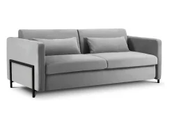CXL by Christian Lacroix - Sofá-cama "Yanis" 3 lugares em veludo cinza - 202x102x80cm