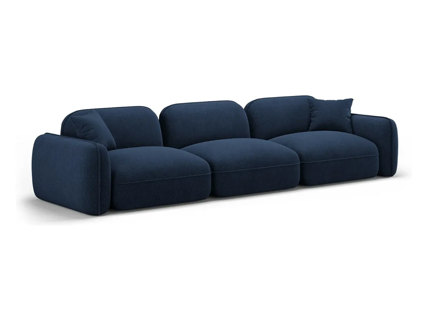 CXL by Christian Lacroix - Sofá modular "Lucien" 4 lugares em veludo azul escuro - 320x90x70cm