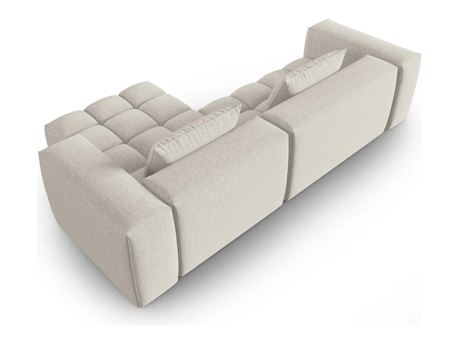 CXL by Christian Lacroix - Sofá modular de canto direito "Lorella" 3 lugares em tecido estrutural bege - 260x145x70cm