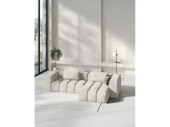 CXL by Christian Lacroix - Sofá modular de canto direito "Lorella" 3 lugares em tecido estrutural bege - 260x145x70cm