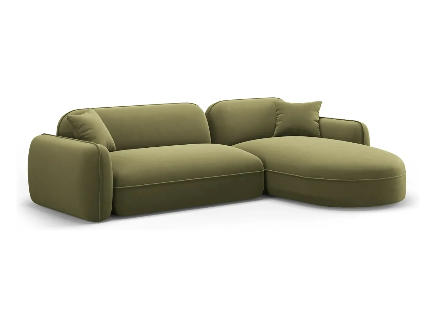 CXL by Christian Lacroix - Sofá modular de canto direito "Lucien" 4 lugares em veludo verde claro - 275x165x70cm