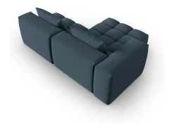 CXL by Christian Lacroix - Sofá modular de canto esquerdo "Lorella" 3 lugares em tecido estrutural azul escuro - 205x145x70cm