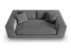 CXL by Christian Lacroix - Sofá "Tendance" 3 lugares em veludo cinza - 220x122x72cm