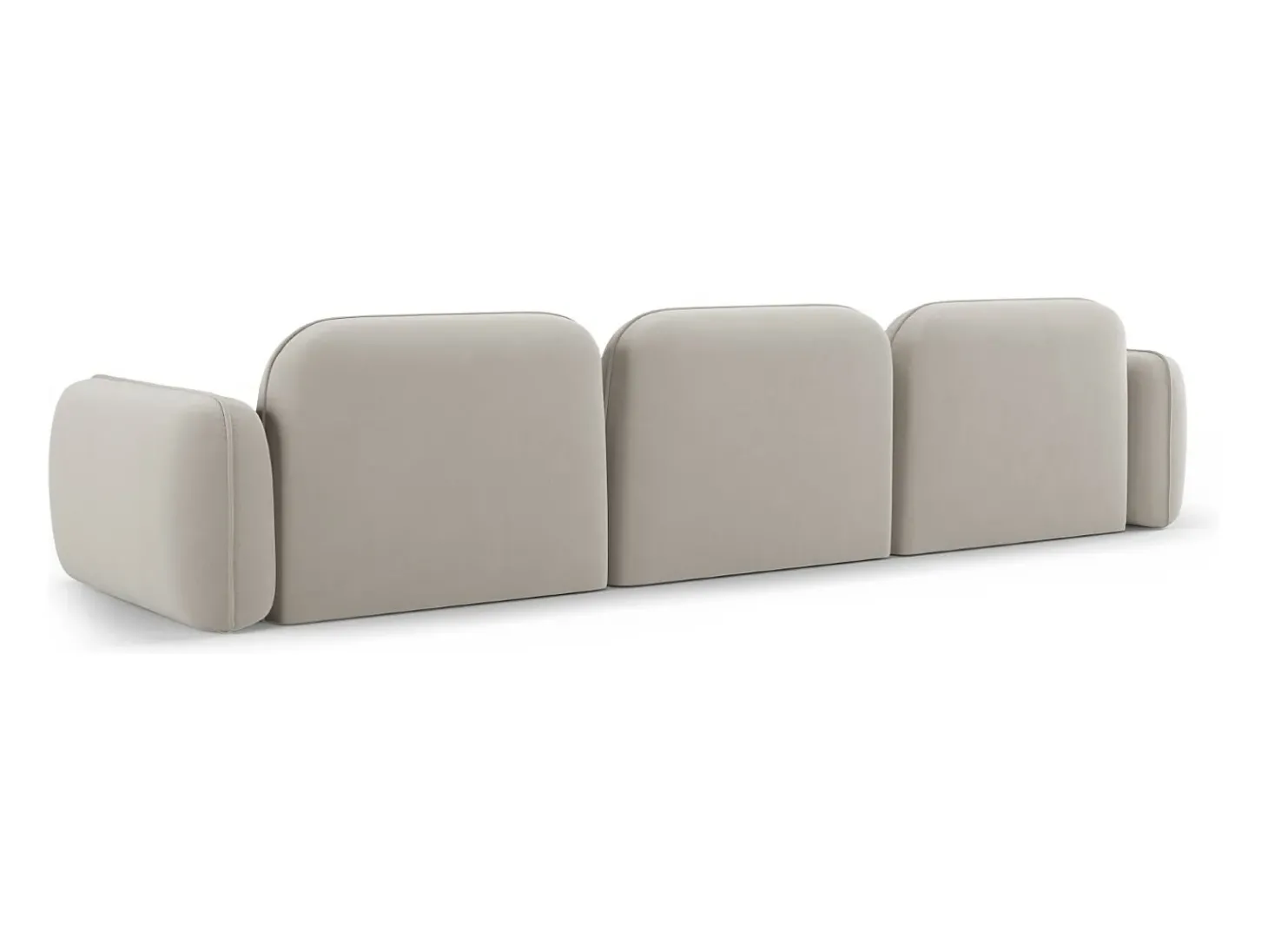 CXL by Christian Lacroix - Sofá modular "Lucien" 4 lugares em veludo bege claro - 320x90x70cm