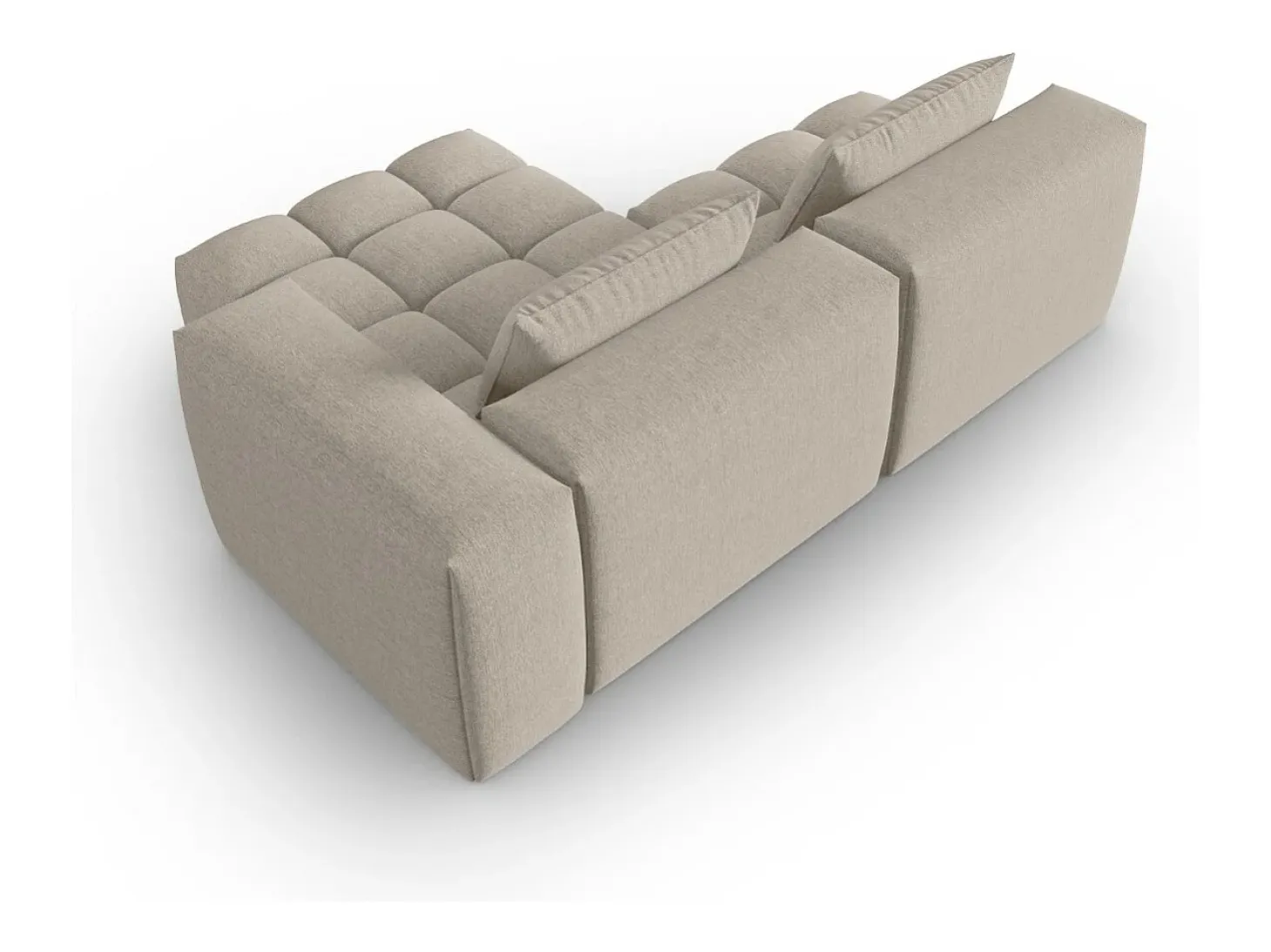 CXL by Christian Lacroix - Sofá modular de canto direito "Lorella" 3 lugares em tecido estrutural areia - 205x145x70cm