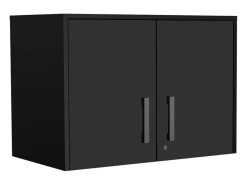 Cyrus Armário de despensa em melamina com 3 prateleiras, 50 cm X 70 cm X 40.5 cm , Preto