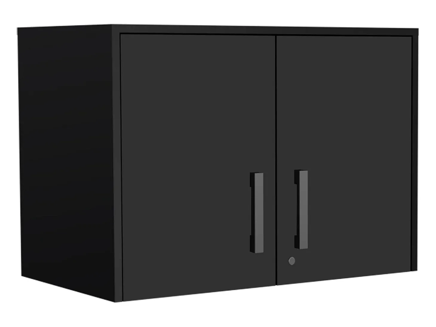 Cyrus Armário de despensa em melamina com 3 prateleiras, 50 cm X 70 cm X 40.5 cm , Preto