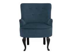 Dallas | Poltrona + banqueta em veludo azul