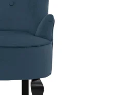 Dallas | Poltrona + banqueta em veludo azul