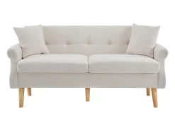 Design moderno, móveis estofados, sofá duplo, sofá estofado com almofadas grossas, bege
