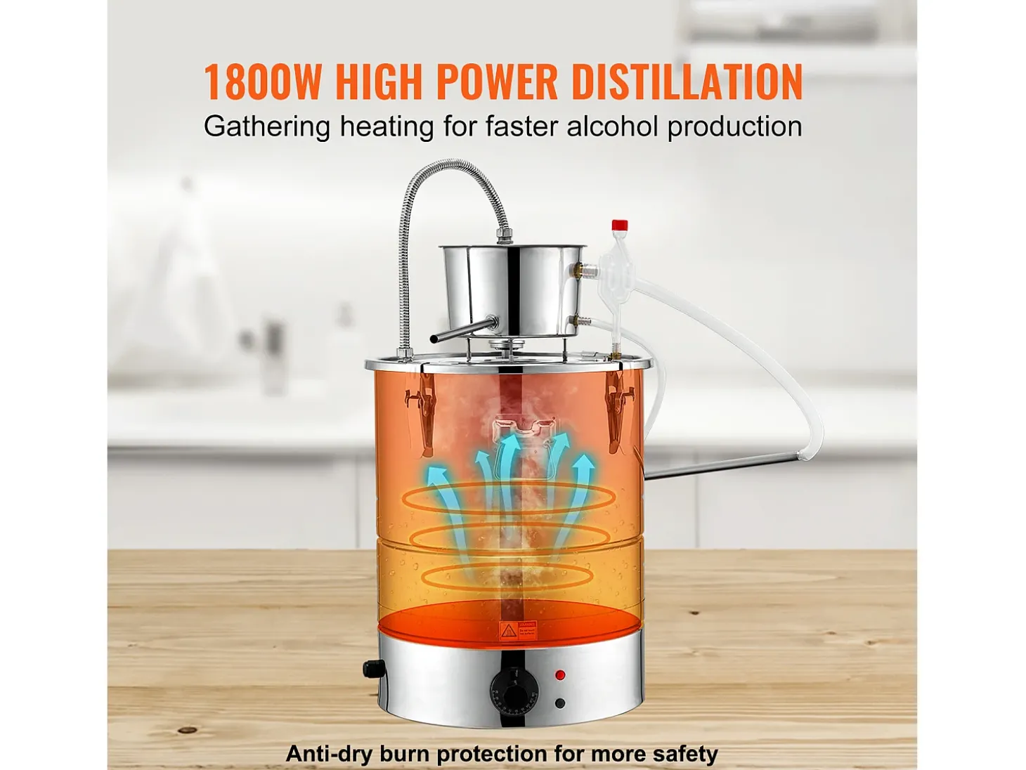 Destilador de Álcool SucceBuy Destilador de Água sem Gás e Álcool de 34 L com Barril Thumper e Bomba de Água