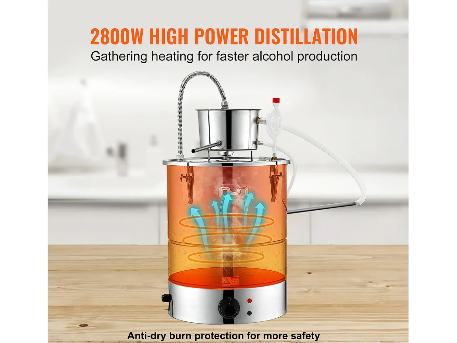 Destilador de Álcool SucceBuy, 49 L, com Tanque Thumper e Bomba de Água, Destilação Eficaz para Casa e Artesanato