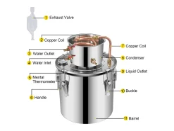 Destilador de Álcool SucceBuy 17 L, Moonshine Still em Aço Inoxidável, Kit de Cerveja Caseiro para Whisky, Vinho, Brandy