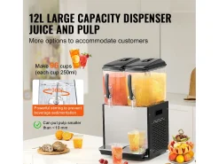 Distribuidor de Bebidas Comerciais SucceBuy 12 L x 2 Reservatórios, Distribuidor de Bebidas Geladas e Sucos Frios