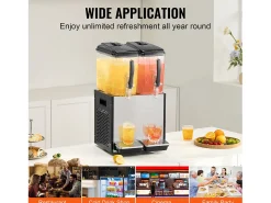 Distribuidor de Bebidas Comerciais SucceBuy 12 L x 2 Reservatórios, Distribuidor de Bebidas Geladas e Sucos Frios
