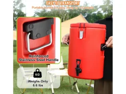 Distribuidor de Bebidas, SucceBuy Distribuidor de Bebidas Isolado em Aço Inoxidável de 7,6L, Quente e Frio
