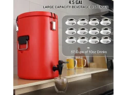 Distribuidor de Bebidas, SucceBuy Distribuidor de Bebidas Isolado em Aço Inoxidável de 7,6L, Quente e Frio
