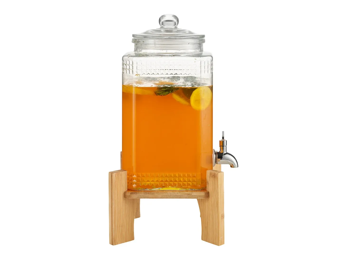 Distribuidor de Bebidas SucceBuy Dispensador de Bebidas em Vidro para Festas de 5,5 L com Suporte
