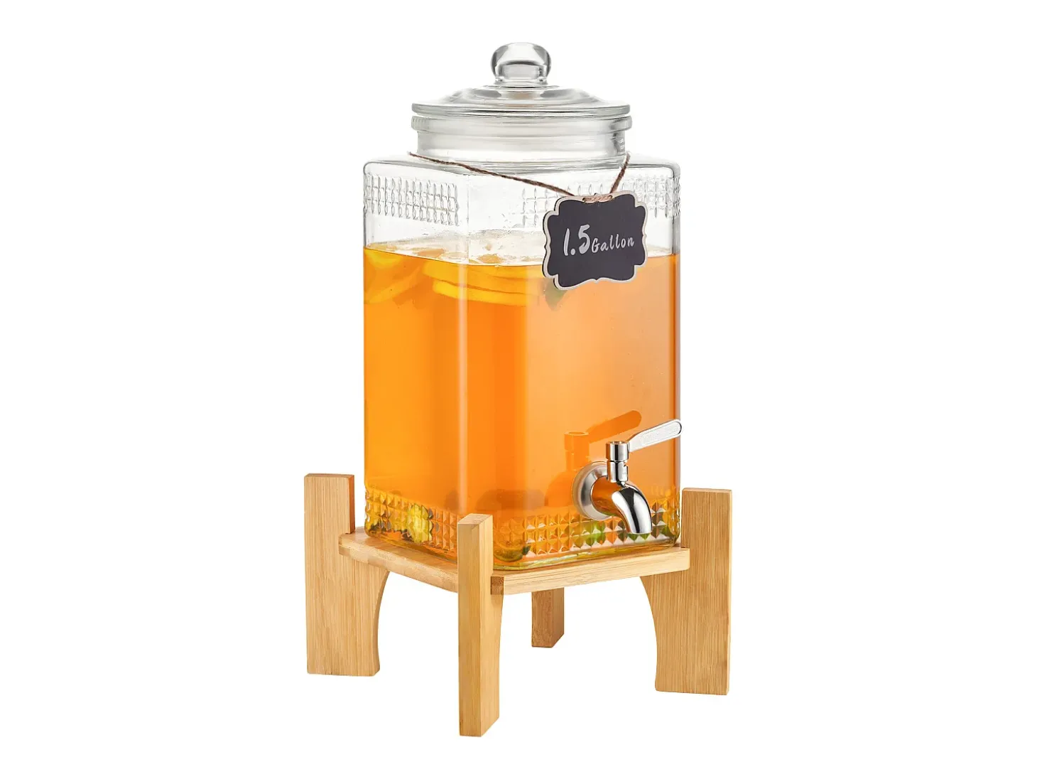 Distribuidor de Bebidas SucceBuy Dispensador de Bebidas em Vidro para Festas de 5,5 L com Suporte