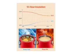 Distribuidor de Bebidas SucceBuy Isotérmico 8 L, Fonte de Água Quente e Fria Não Elétrica com Torneira, Recipiente Isotérmico de Qualidade Alimentar