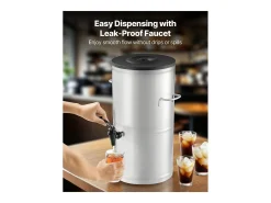 Distribuidor de Bebidas SucceBuy de 15 L, Fonte de Água Quente e Fria Não Elétrica com Torneira e Alça, Recipiente em Aço Inoxidável