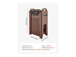 Distribuidor de Bebidas SucceBuy Isotérmico 19 L, Fonte de Água Quente e Fria Não Elétrica com Torneira and Alça, Recipiente Isotérmico