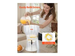 Distribuidor de Bebidas SucceBuy, Grande Capacidade de 13 L, Fonte de Água em Plástico, Distribuição de Água, Sumos, Limonada, Chá Gelado, para Café