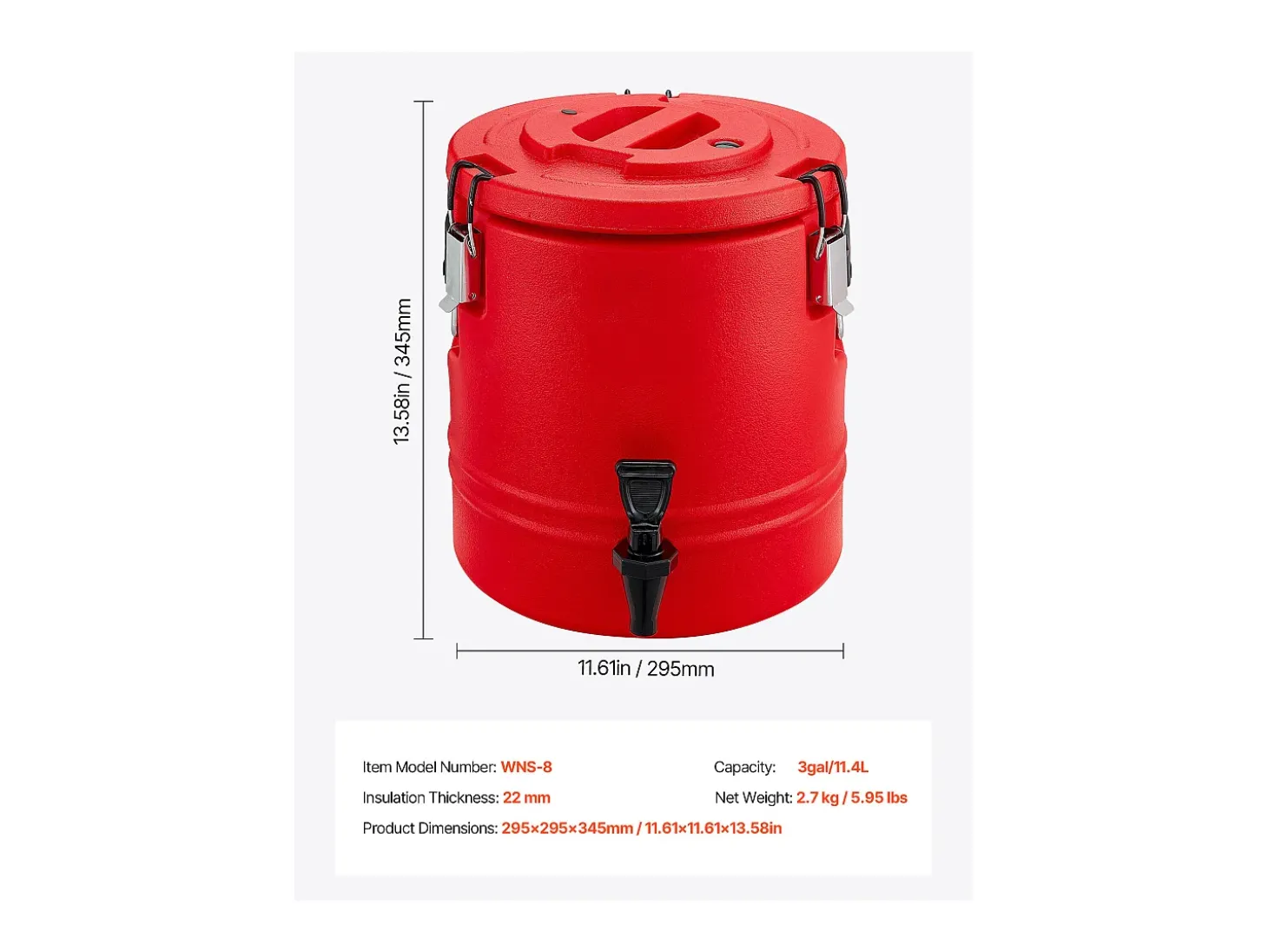 Distribuidor de Bebidas SucceBuy Isotérmico 11,4 L, Fonte de Água Quente e Fria Não Elétrica com Torneira, Recipiente Isotérmico de Qualidade Alimentar