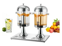 Distribuidor de Bebidas SucceBuy, Capacidade 2x 8 L, Fonte de Água em Aço Inoxidável e Plástico, Distribuição de Sumo, Limonada, Chá Gelado, Café