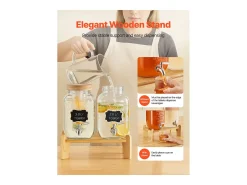 Distribuidor de Bebidas SucceBuy, Capacidade de 3,8 L, 2 Unidades, Fonte de Água em Vidro, Distribuição de Água, Sumo, Limonada, Chá Gelado, para Café