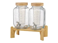 Distribuidor de Bebidas SucceBuy, Capacidade de 3,8 L, 2 Unidades, Fonte de Água em Vidro, Distribuição de Água, Sumo, Limonada, Chá Gelado, para Café