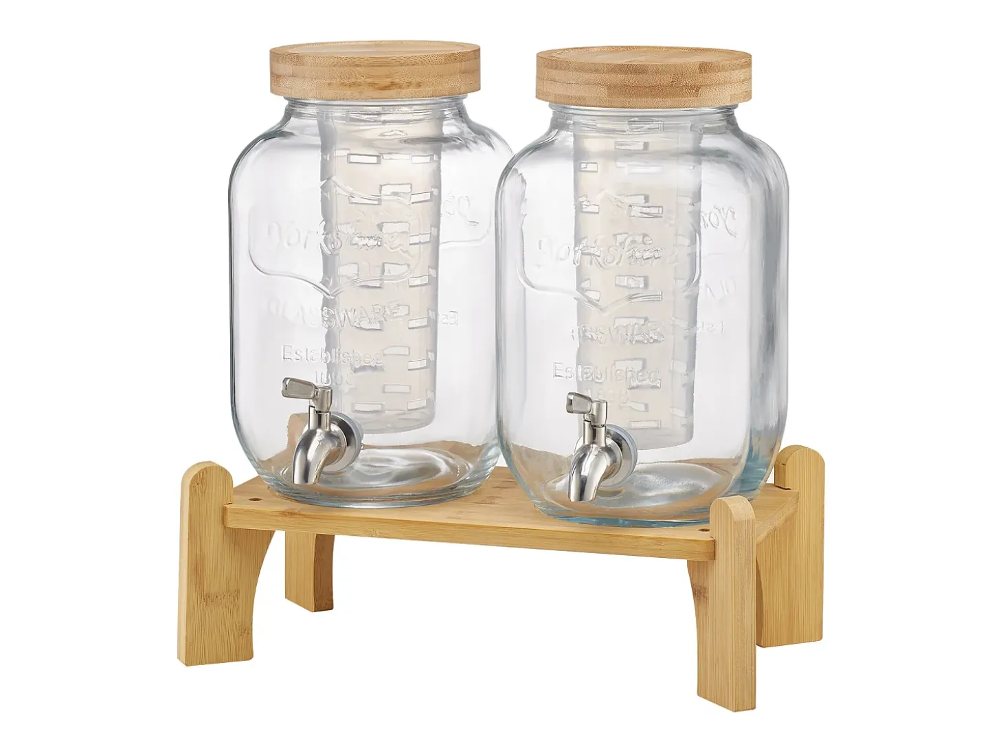 Distribuidor de Bebidas SucceBuy, Capacidade de 3,8 L, 2 Unidades, Fonte de Água em Vidro, Distribuição de Água, Sumo, Limonada, Chá Gelado, para Café