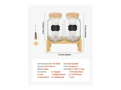 Distribuidor de Bebidas SucceBuy, Capacidade de 3,8 L, 2 Unidades, Fonte de Água em Vidro, Distribuição de Água, Sumo, Limonada, Chá Gelado, para Café