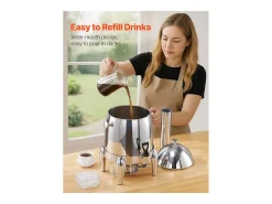 Distribuidor de Bebidas SucceBuy, 12 L, Fonte de Água Quente e Fria em Aço Inoxidável, Distribuição de Chá, para Café