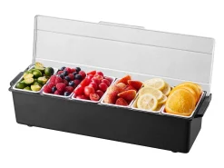 Distribuidor de Temperos Refrigerado SucceBuy, com 6 Compartimentos e Tampa, 50,3x16,5x11,7 cm