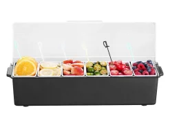 Distribuidor de Temperos Refrigerado SucceBuy, com 6 Compartimentos e Tampa, 50,3x16,5x11,7 cm