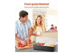 Distribuidor de Temperos Refrigerado SucceBuy, com 4 Compartimentos e Tampa, 50,3x16,5x11,7 cm